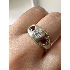 14kt Gold Plated Spinel Cubic Zirconia Ring Size 6